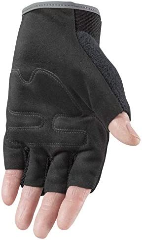 Wells Lamont Men's Fingerless Synthetic Leather Palm Work Gloves, Large 847 , Black