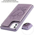 Jaorty for iPhone 11 Wallet Case with RFID Blocking Card Holder for Girls Women,Premium PU Leather Magnetic Buttons Stand Flip Wrist Strap Case for iPhone 11 6.1 Inch,Heart Purple