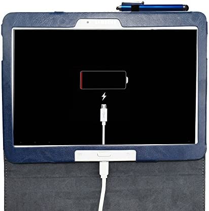 Kuesn for Samsung Galaxy Tab 4 10.1 SM-T530 T531 Book Cover Case and Tab 3 10.1 GT-P5200 P5210 Tablet Folio Flip Book Cover Case with Magnet Closured (Dark Blue)