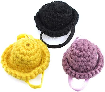 YUYUSO 3 Pack Snake Hats with Adjustable Elastic Chin Strap for Ball Python Tiny Pet Hat