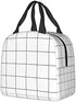 White Checkered Bags, Reusable Snack Bag Food Container For Boys Girls Men Women School Work Travel Picnic Waterproof Outdoors Game Handbags For Adults