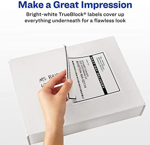 Avery Shipping Address Labels, Laser & Inkjet Printers, 100 Labels, 2x4 Labels, Permanent Adhesive, TrueBlock (18163)