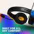 PDP Gaming LVL40 Stereo Headset with Mic for Nintendo Switch - PC, iPad, Mac, Laptop Compatible - Noise Cancelling Microphone, Lightweight, Soft Comfort On Ear Headphones, 3.5mm jack - Yellow & Blue
