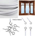 OOTSR [2 Pack White Curtain Wire, Plastic Coated Window Curtain Wire, Picture Hanging Wire with 8 Pairs of Screw Eyes and Hooks