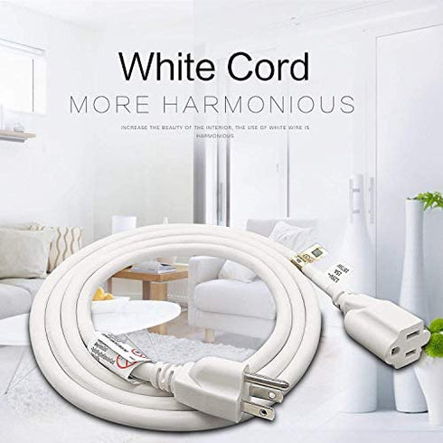 FIRMERST 1875W Heavy Duty Extension Cord 6 Feet 14 AWG 15A White