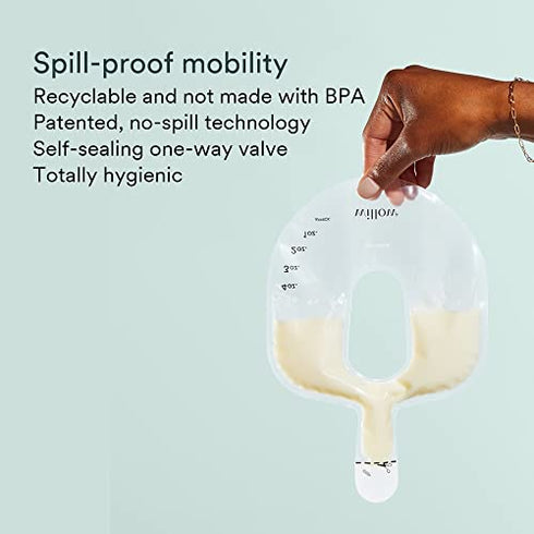 Willow Pump Spill-Proof Breast Milk Bags, 48 Count | Holds 4 oz. Per Bag | Self-Sealing Storage Bags, Recyclable & BPA Free | Breast Feeding Essential for The Willow Pump