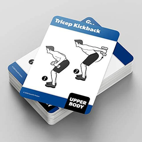 Dumbbell Exercise Cards - Fitness Playing Cards With Over 50 Dumbbell Workouts - 2.5" x 3.5" (Standard Playing Card Size)