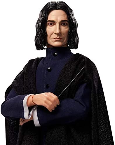 Harry Potter Collectible Severus Snape Doll (~12-inch) Wearing Black Coat Jacket and Wizard Robes, with Wand, Gift for 6 Year Olds and Up