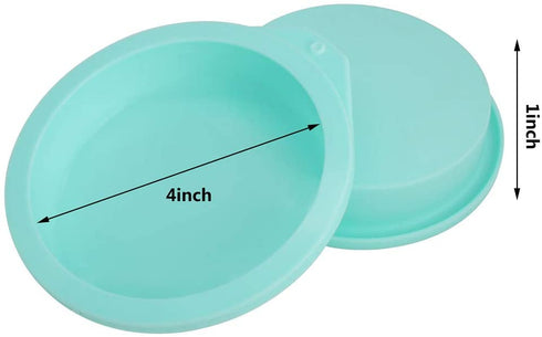 6-Pack Silicone Cake Molds 4 Inch Round Silicone Cake Pans Green Baking Pan Set Silicone Baking Mold DIY Rainbow Cakes and Round Resin Coaster Molds, 0.8 Inch Deep (Green)