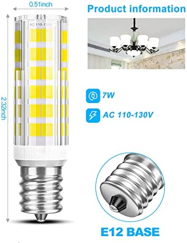 SHINESTAR 8-Pack E12 LED Bulb Dimmable, 60 Watt Equivalent, Daylight White 6000K, Small Base Candelabra Led Light Bulbs