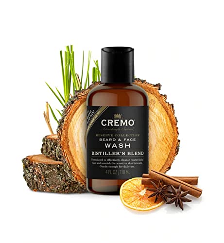 Cremo Distiller's Blend (Reserve Collection) Beard and Face Wash, Specifically Designed to Clean Coarse Facial Hair, 4 Fluid Oz