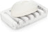 Essentra Home Rectangular Self-Draining Soap Dish, Modern Soap Holder - Blanc Collection