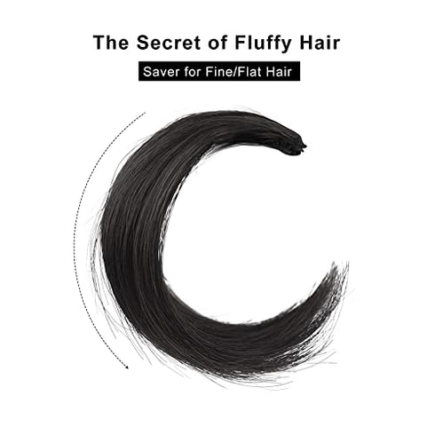 REECHO 4 inch Short Thick Hairpieces Adding Extra Hair Volume Clip in Hair Extensions Hair Topper for Thinning Hair Women 2 pack ColorNatural Black