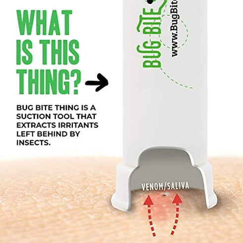 BUG BITE THING Suction Tool, Poison Remover - Bug Bites and Bee/Wasp Stings, Natural Insect Bite Relief, Chemical Free - White/Single