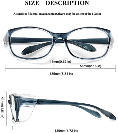 Kepoita Anti Fog Safety Glasses for Women Men, UV Protection Anti Scratch Blue Light Blocking Safety Goggles for School Outdoor Work(Blue)