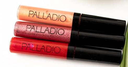 Palladio Lip Gloss, Non-Sticky Lip Gloss, Contains Vitamin E and Aloe, Offers Intense Color and Moisturization, Minimizes Lip Wrinkles, Softens Lips with Beautiful Shiny Finish, Champagne
