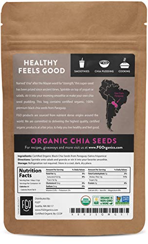 Organic Chia Seeds | Imported from Paraguay | 8oz Resealable Bag