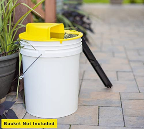 RinneTraps - Flip N Slide Bucket Lid Mouse Trap |Humane or Lethal| |Trap Door Style| |Multi Catch |Auto Reset| |Indoor Outdoor| |No See Kill| |5 Gallon Bucket Compatible| Made in USA (1)