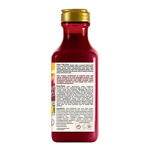 OGX, Maui Moisture Strength AntiBreakage + Moisturizing Agave Conditioner for Color Treated or Chemically Damaged Hair Vegan Silicone ParabenFree SulfateFree Surfactants, hibiscus, 13 Fl Oz