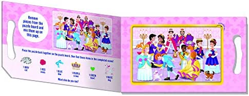 Melissa & Doug Take-Along Magnetic Jigsaw Puzzles Travel Toy Princesses (2 15-Piece Puzzles)