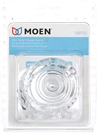 Moen 100710 Posi-Temp One-Handle Tub and Shower Replacement Knob Handle Kit, White and Chrome Knob Insert