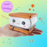 ASMFUOY Slow Rising 4 Pcs Smore Squishies, Cute Birthday Gift for Kids, Big Eyes Smore Pizza Biscuit Waffle Pack Stress Relief Squeeze Toys (Style A)