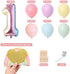 Rainbow Photo Banners kit, Pastel Rainbow 12 Months First Birthday Garland Unicorn Balloons Arch For Baby Girls 1st Birthday Party Decorations