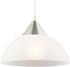 Globe Electric 64413 Amaris 1-Light Plug-In Pendant, Brushed Steel, Frosted White Shade, 15ft Clear Cord, In-Line On/Off Switch