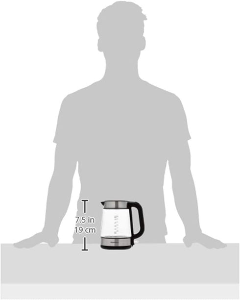 Amazon Basics Electric Glass and Steel Hot Tea Water Kettle - 1.7-Liter