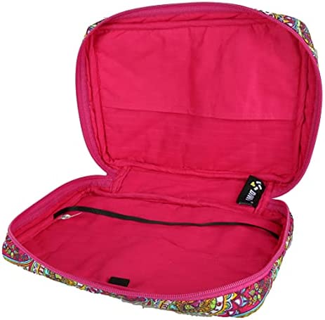 DIWI Quilted Bible Cover Extra Large Sizes 11.25 X 8.25 X 2.75 Inches Good Book Case (XL, C1 Magenta Paisley)