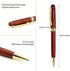 3 Pcs Wooden Pens Set with Pen Gift Case/Best Writing Fountain Pen, Fancy Ballpoint Pen and Luxury Gel Pen with Ink Refills, Promotional Business Designer Pens