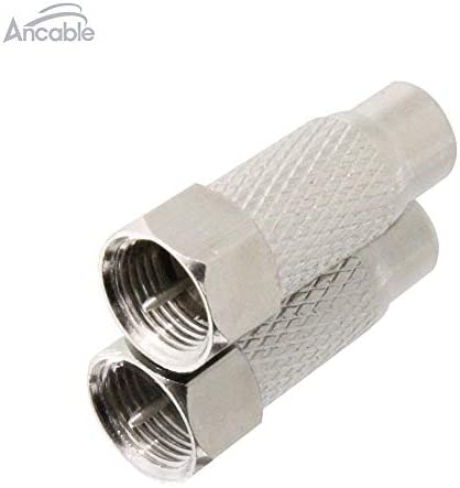 Ancable 2-Pack F-Type Male Plug to RCA Female Jack RF Video TV Cable Adapter for Atari 2600/7800 Sega/Coleco/Commodore Game System