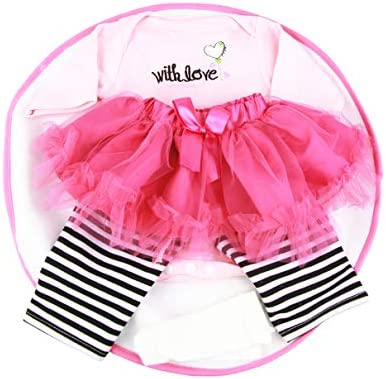 Pedolltree Reborn Baby Dolls Clothes Baby Girl Clothing Tutu Skirt Outfit Sets for 20- 23 Inch Reborn Doll Accessories
