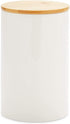 White Ceramic Kitchen Canisters with Bamboo Lids (3 Sizes, 3 Pack)