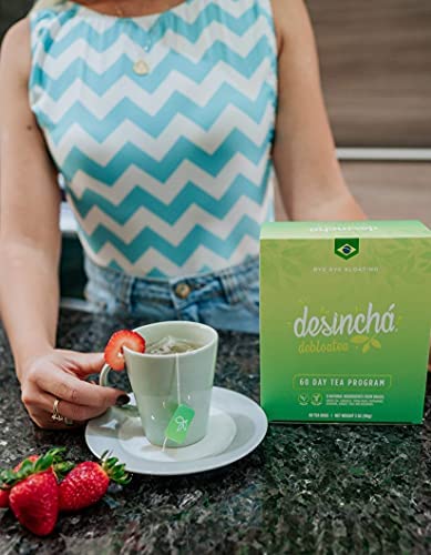 Desincha Tea - Debloatea Detox Tea I Teatox Ginger & Peppermint I Colon Cleanse, Increase Energy, Mental Focus I Helps Improve Digestion & May Reduce Bloating I 8 Natural Ingredients I 60 Day Supply