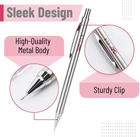 Mr. Pen- Metal Mechanical Pencils, 0.3mm, 2 Pack, Pencil Mechanical, Lead Pencil, Metal Mechanical Pencil, Drafting Pencil, Mechanical Pencil Metal, Mechinal Pencils, Mechanical Drafting Pencil