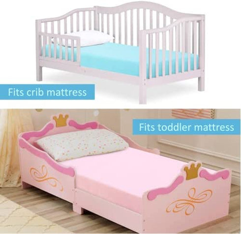 Crib Sheets Girl 2 Pack Set, Pink and Aqua Fitted Crib Sheets Set for Boys and Girls, Soft Baby Sheets for Crib? Size 28 x 52 inches, with 8 Inches Pocket, Fits Standard Crib & Toddler Mattress