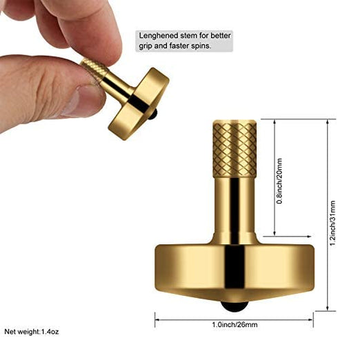 DjuiinoStar Spinning Top (AVG 5-8 Minutes), CNC Machined from Solid Brass, High Precision Desk Toy, Waste Your Time Efficiently DST-805