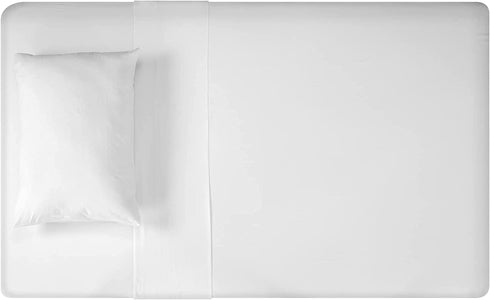 Sunshine Value Pack - XL Twin Fitted Sheet - Lightweight and Soft - White Fitted Sheet with Elastic Band, Flat Sheet, and Pillowcase for Hospitals, Hotel Resorts, Dorms, Homes, Kids Bed Sheet Set