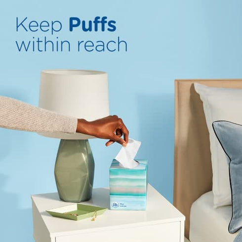 Puffs Plus Lotion Facial Tissues, 1 Family Box, 124 Tissues per Box