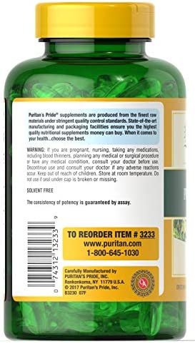 Puritans Pride Evening Primrose Oil 1300 mg with Gla Softgels, 120 Count