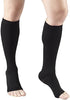Truform 30-40 mmHg Compression Stockings for Men and Women, Knee High Length, Open Toe, Black, Medium