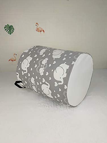 DUYIY Canvas Storage Basket with Handle Large Organizer Bins for Dirty Laundry Hamper Baby Toys Nursery Kids Clothes Gift Basket (love elephant)