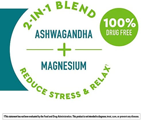 Nature Made Wellblends Calm & Relax, Ashwagandha 125 mg, Magnesium 300 mg, 54 Vegetarian Capsules