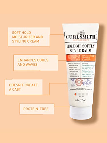 Curlsmith - Hold Me Softly Style Balm - Vegan Soft Hold Styling Cream for Wavy and Curly Hair, Natural Look (2oz)