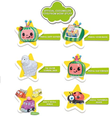 WOW! STUFF CoComelon Toys Musical Color Learning Sheep | Changes to Match Colors | Plays Baa Baa Black Sheep Nursery Rhyme | Night Light Sleep Soother Mode | for Girls and Boys | Ages 2+
