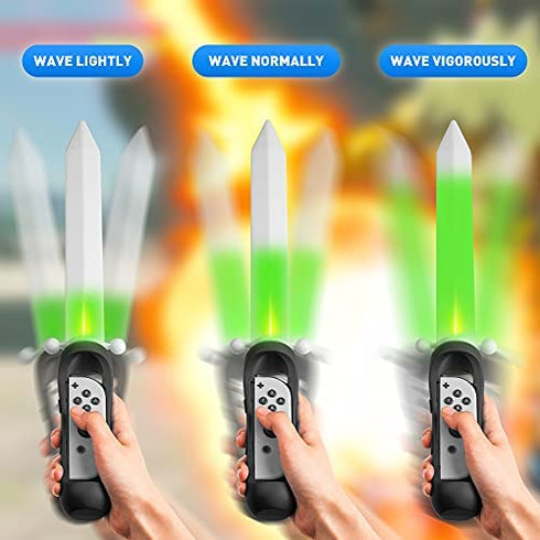 LED Sword for The Legend of Zelda: Skyward Sword HD Game Accessory, FANPL Lighted Game Sword Handle Grip for Switch & Switch OLED Right Joy Con Controller, Enhanced Zelda Gaming Experience (Black)