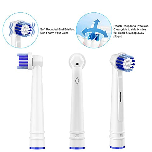 Replacement Toothbrush Heads Compatible with Oral B Braun,4 Pack Professional Electric Toothbrush Heads Brush Heads Refill for Oral-B 7000/Pro 1000/9600/ 500/3000/8000