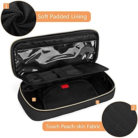 Damero Protective Stethoscope Case with Divider for Nurse Accessories, Stethoscope Carrying Bag Travel Case Compatible with 3M Littmann/ADC/Omron Stethoscope and Others, Black