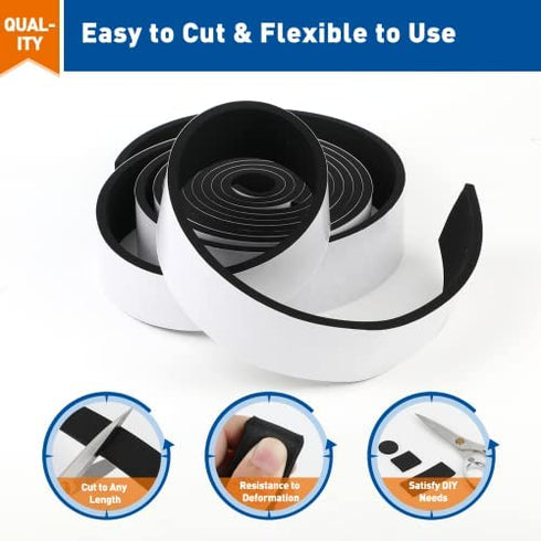 MAGZO Wide Door Weather Stripping 2 Inches W X 1/4 Inch T, Adhesive Foam Insulation Tape for Air Conditioner, Total Length 13 Feet (6.5 Feet x 2 Rolls)